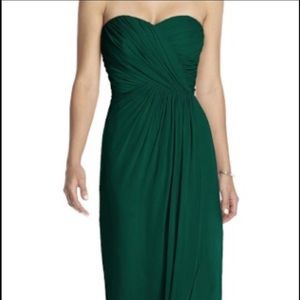 Dessy Collection emerald green strapless dress